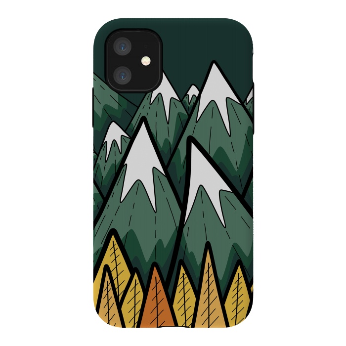 iPhone 11 StrongFit The green autumn peaks by Steve Wade (Swade)