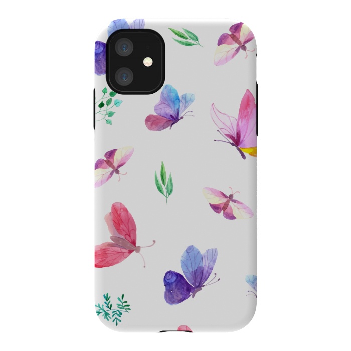 iPhone 11 StrongFit watercolor butterflies c by haroulita