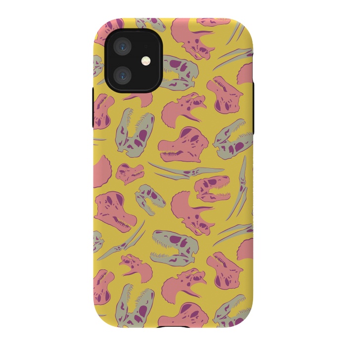 iPhone 11 StrongFit Skull Roll - Yellow by Melissa Lee