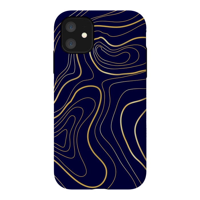 iPhone 11 StrongFit golden abstract lines by MALLIKA