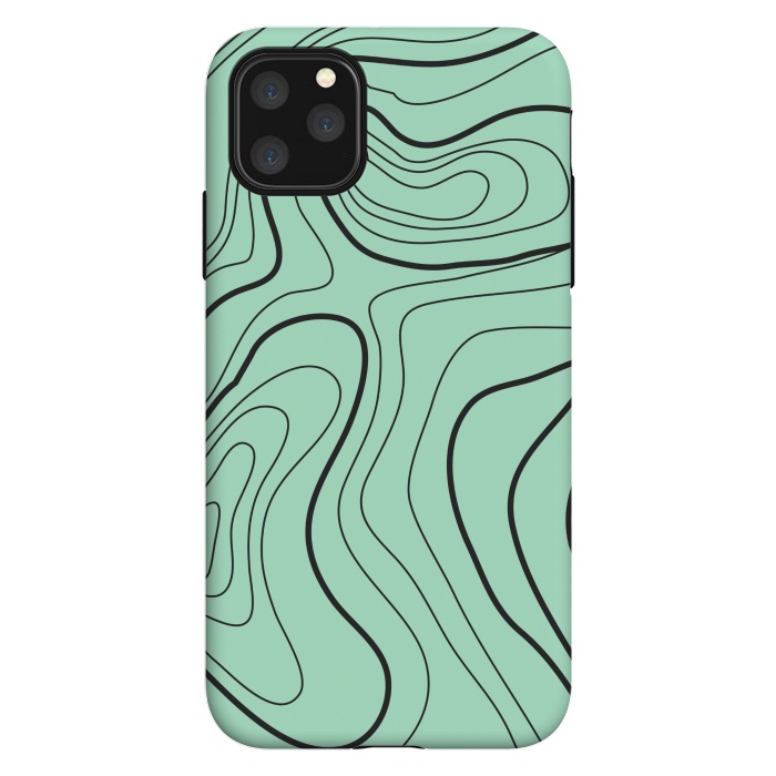 iPhone 11 Pro Max StrongFit green abstract lines 2 by MALLIKA
