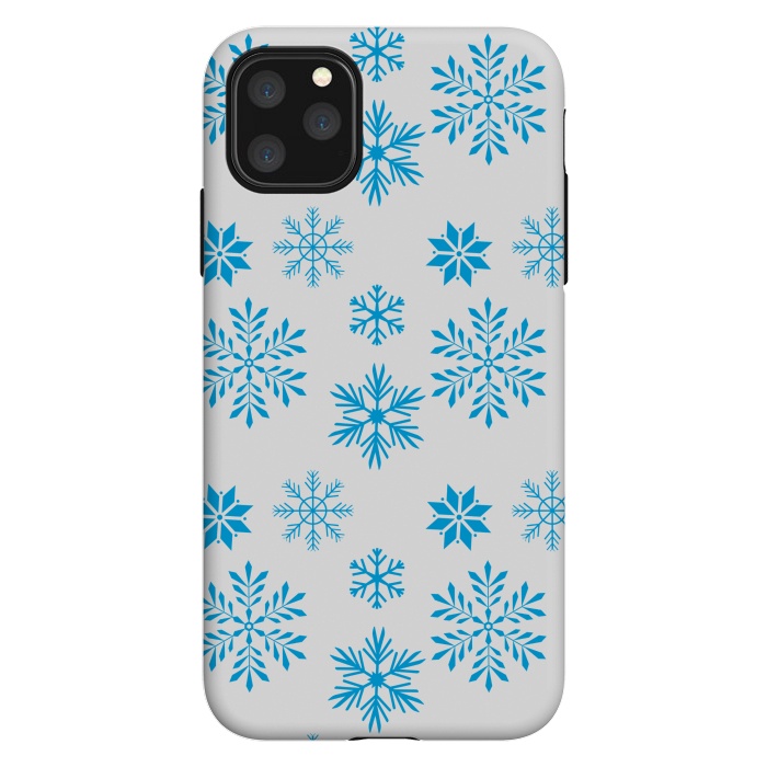 iPhone 11 Pro Max StrongFit blue snowflakes pattern by MALLIKA
