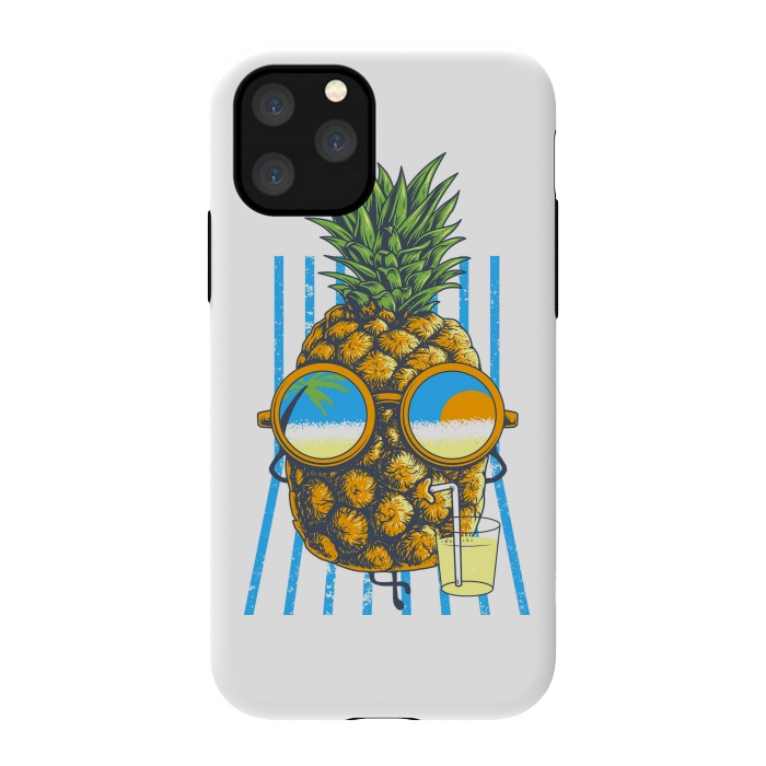 iPhone 11 Pro StrongFit Pineapple Sunbathe by Afif Quilimo