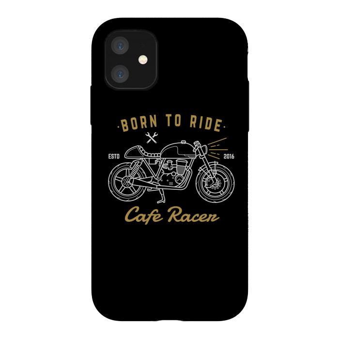 iPhone 11 StrongFit Born to Ride Cafe Racer by Afif Quilimo