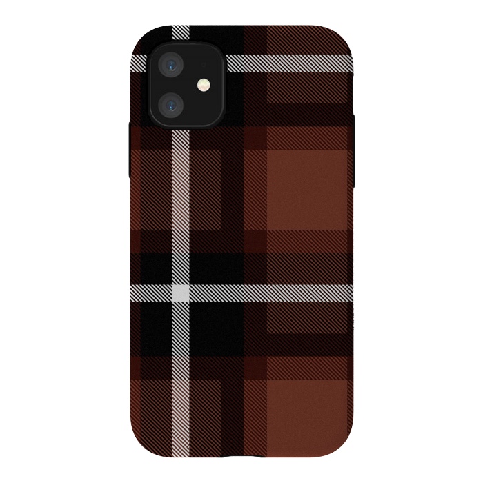 iPhone 11 StrongFit Autumn Foliage Plaid by TMSarts