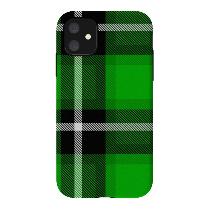 iPhone 11 StrongFit Green Scottish Plaid by TMSarts