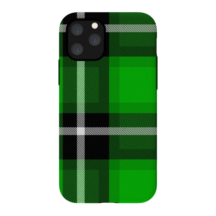 iPhone 11 Pro StrongFit Green Scottish Plaid by TMSarts