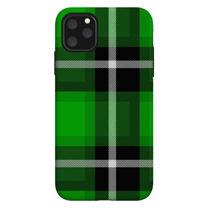 iPhone 11 Pro Max StrongFit Green Scottish Plaid by TMSarts