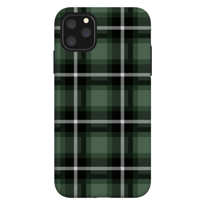 iPhone 11 Pro Max StrongFit Olive Scottish Plaid by TMSarts