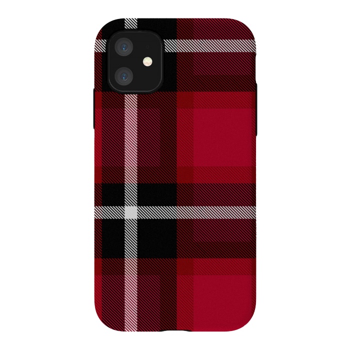 iPhone 11 StrongFit Red Scottish Plaid by TMSarts