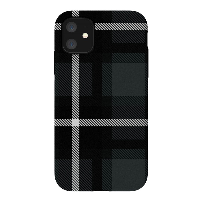 iPhone 11 StrongFit Shadow Scottish Plaid by TMSarts