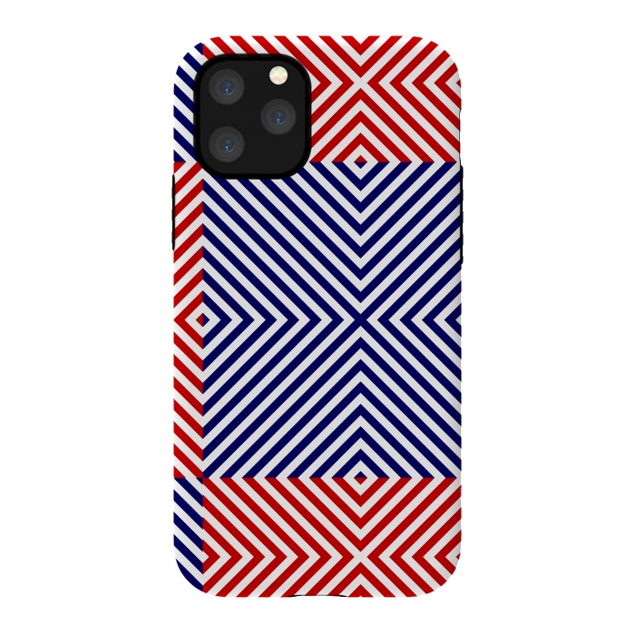 iPhone 11 Pro StrongFit Red Blue Crossing Diagonal Striped by TMSarts