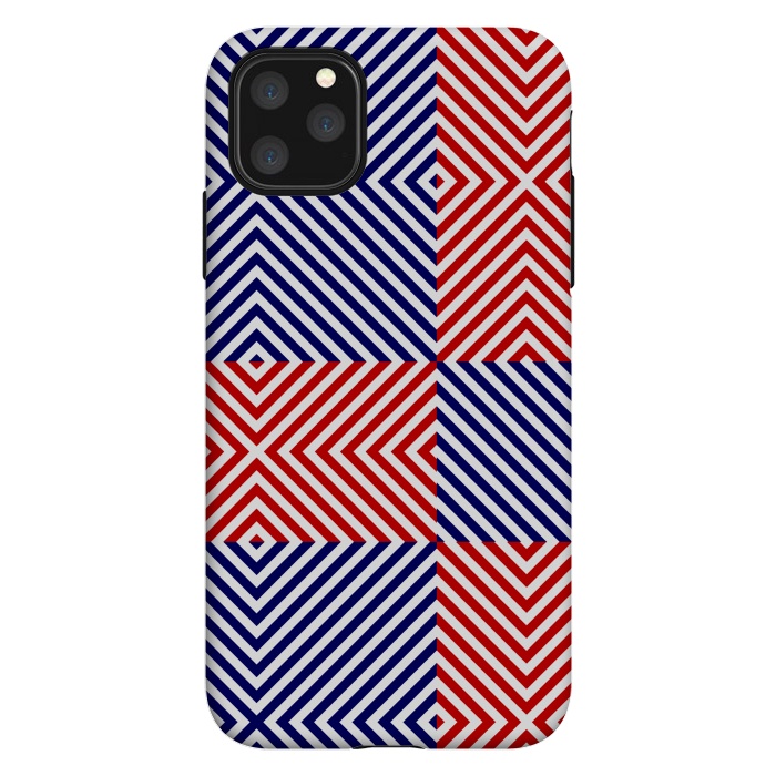 iPhone 11 Pro Max StrongFit Red Blue Crossing Diagonal Striped by TMSarts