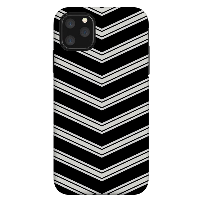 iPhone 11 Pro Max StrongFit Black And White Chevrons by TMSarts