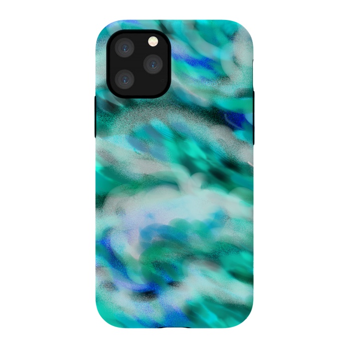iPhone 11 Pro StrongFit Waves blue abstract art painting phone case by Josie