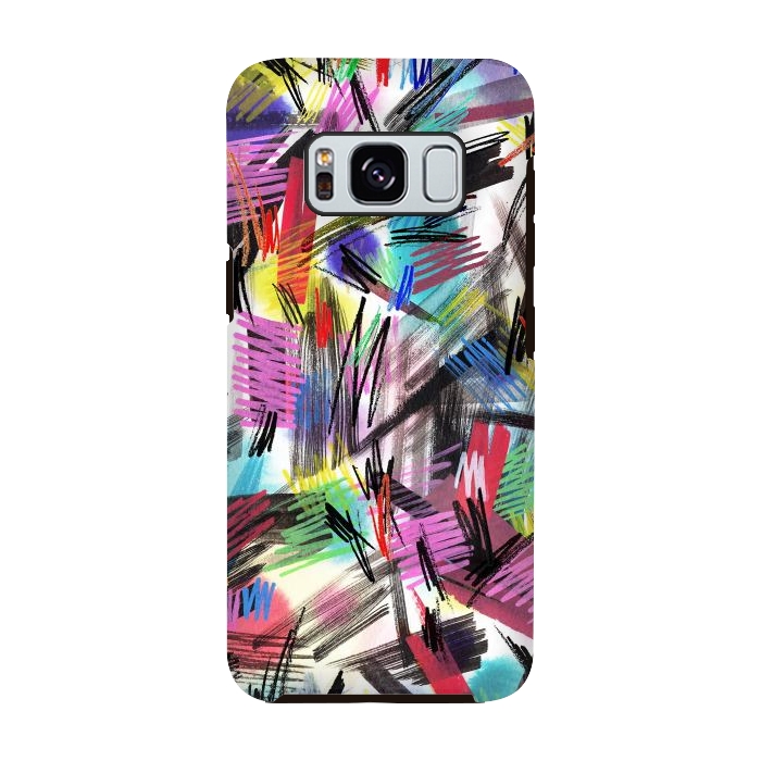 Galaxy S8 StrongFit Wild Colorful Scratches and Strokes  by Ninola Design