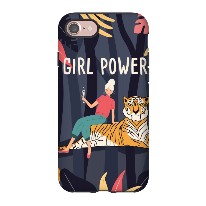 iPhone 7 StrongFit Girl Power - Woman and Tiger by Jelena Obradovic
