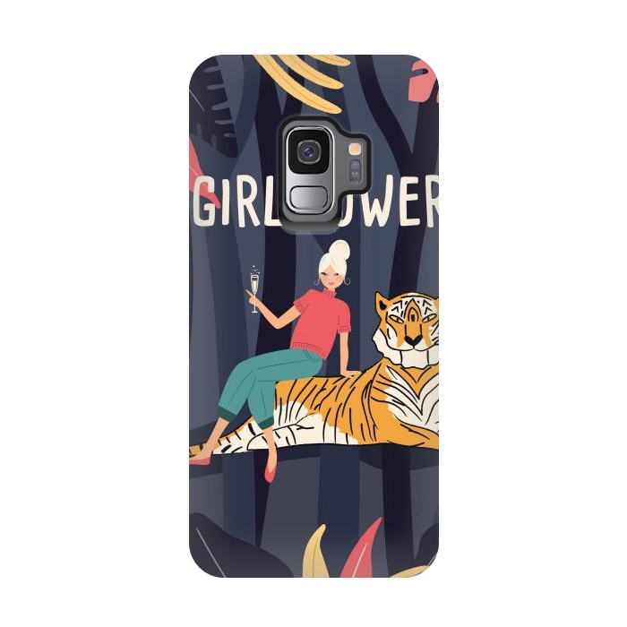 Galaxy S9 StrongFit Girl Power - Woman and Tiger by Jelena Obradovic