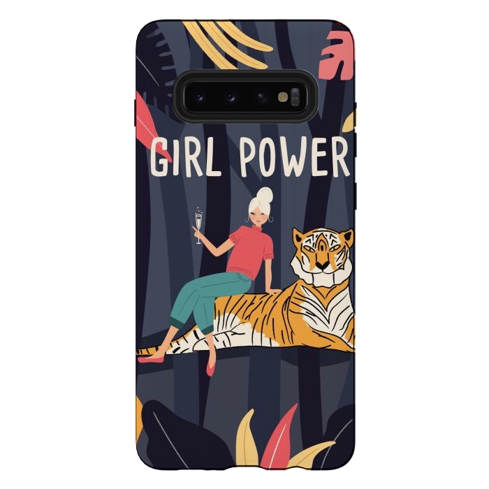 Galaxy S10 plus StrongFit Girl Power - Woman and Tiger by Jelena Obradovic