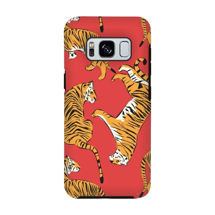 Galaxy S8 StrongFit Tiger Pattern, red, 005 by Jelena Obradovic