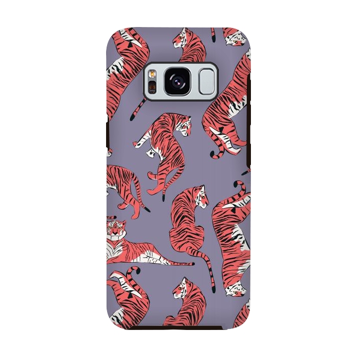 Galaxy S8 StrongFit Tiger pattern, purple, 007 by Jelena Obradovic