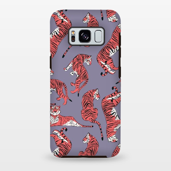 Galaxy S8 plus StrongFit Tiger pattern, purple, 007 by Jelena Obradovic