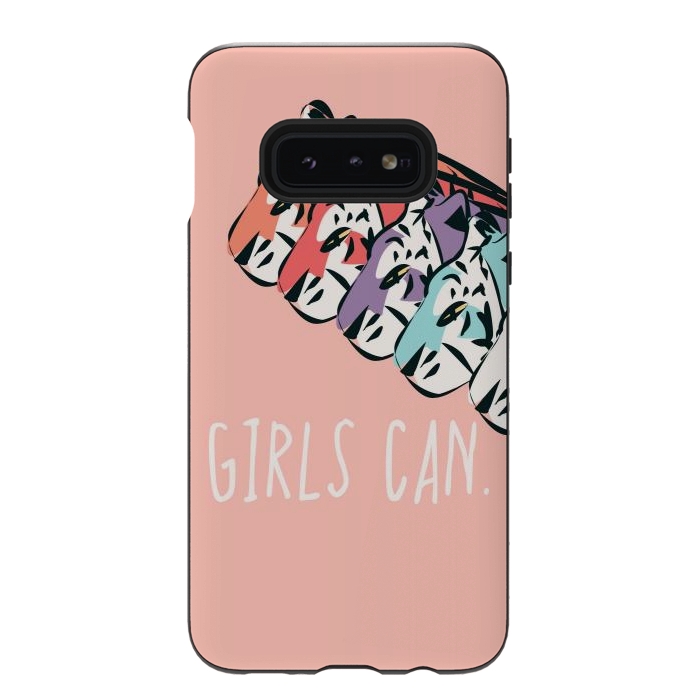 Galaxy S10e StrongFit Girls can, pink by Jelena Obradovic