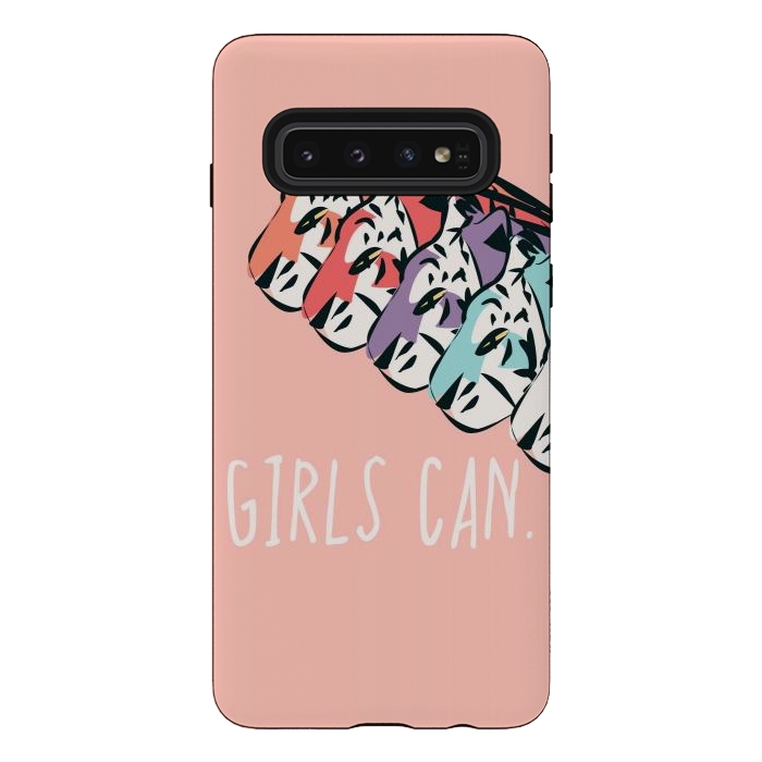 Galaxy S10 StrongFit Girls can, pink by Jelena Obradovic
