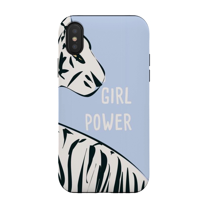 iPhone Xs / X StrongFit Girl Power, blue by Jelena Obradovic