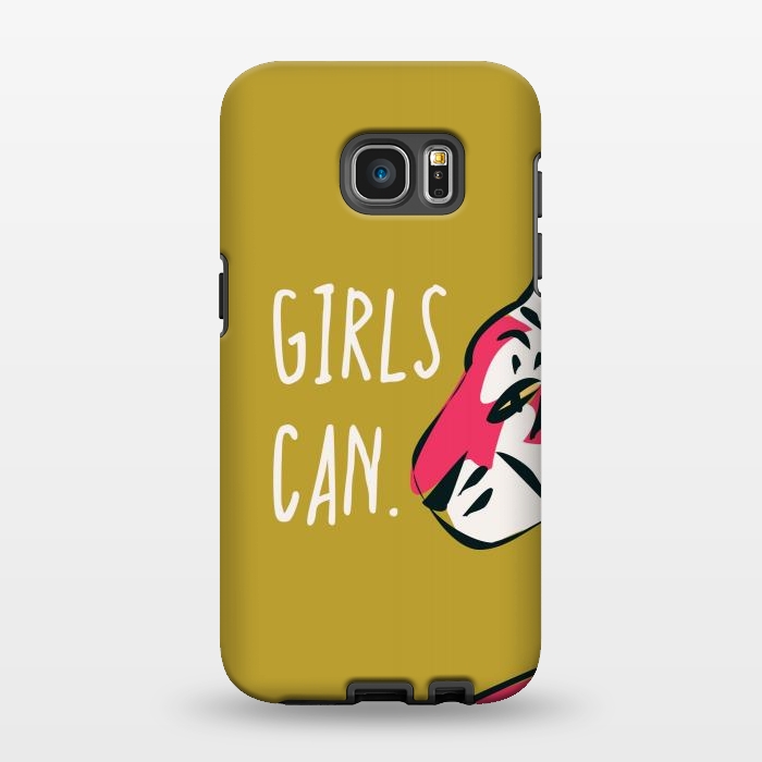 Galaxy S7 EDGE StrongFit Girls can, mustard by Jelena Obradovic