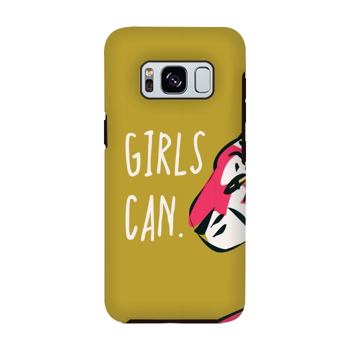 Galaxy S8 StrongFit Girls can, mustard by Jelena Obradovic