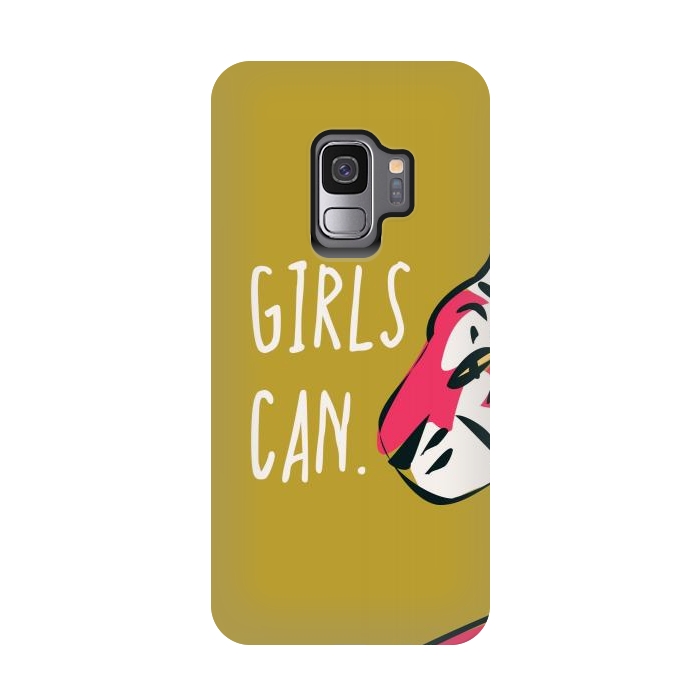 Galaxy S9 StrongFit Girls can, mustard by Jelena Obradovic