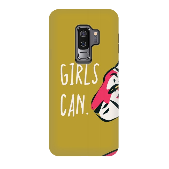 Galaxy S9 plus StrongFit Girls can, mustard by Jelena Obradovic