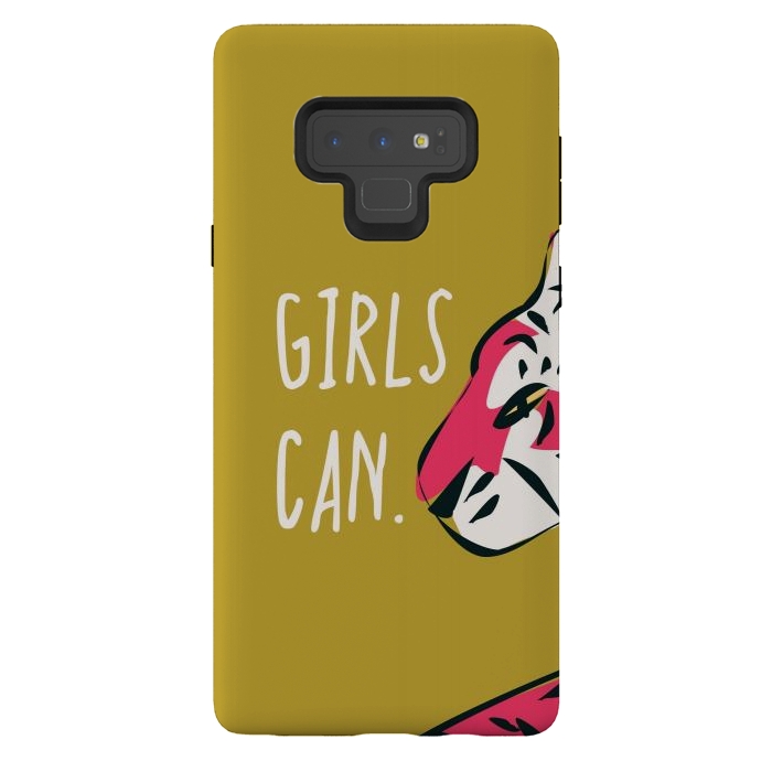 Galaxy Note 9 StrongFit Girls can, mustard by Jelena Obradovic