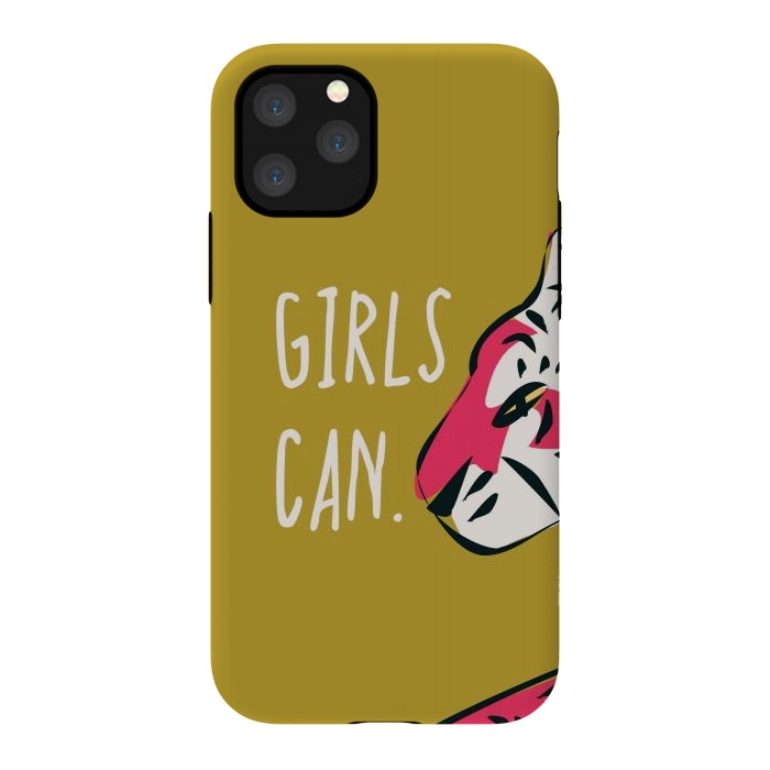 iPhone 11 Pro StrongFit Girls can, mustard by Jelena Obradovic