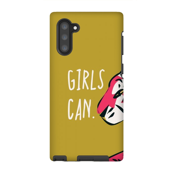 Galaxy Note 10 StrongFit Girls can, mustard by Jelena Obradovic