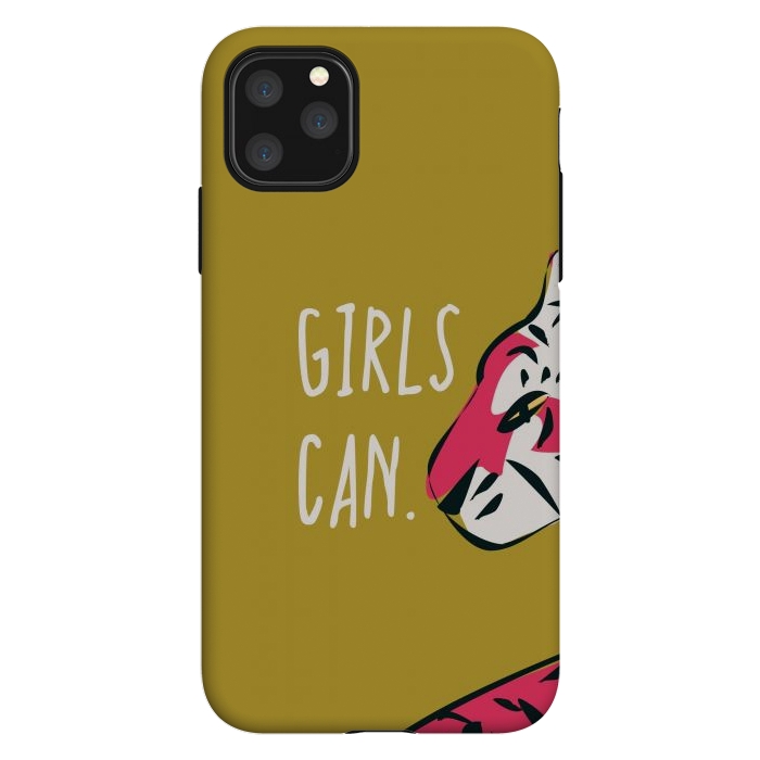 iPhone 11 Pro Max StrongFit Girls can, mustard by Jelena Obradovic
