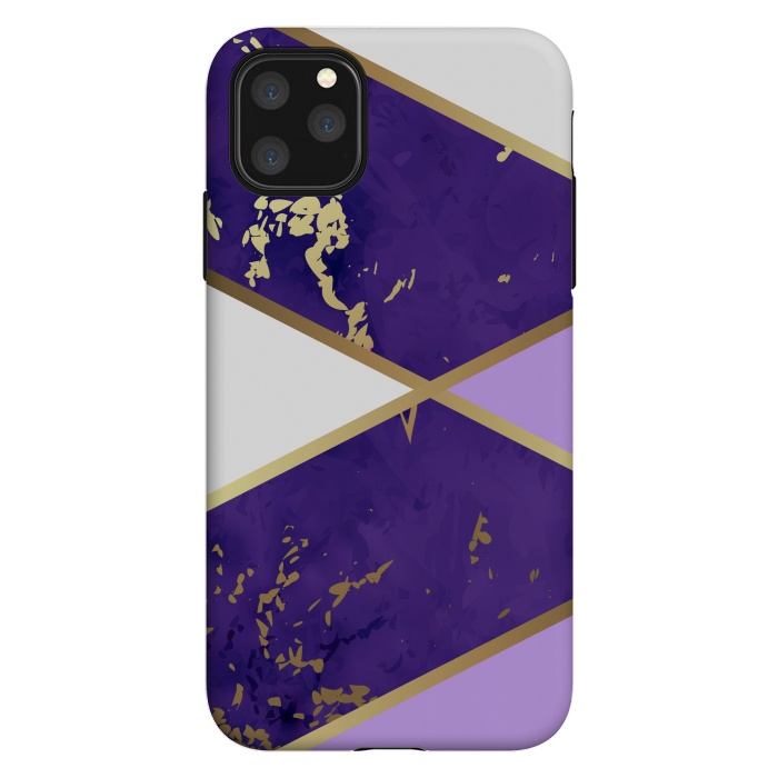 iPhone 11 Pro Max StrongFit Geometric Purple Marble by ArtsCase