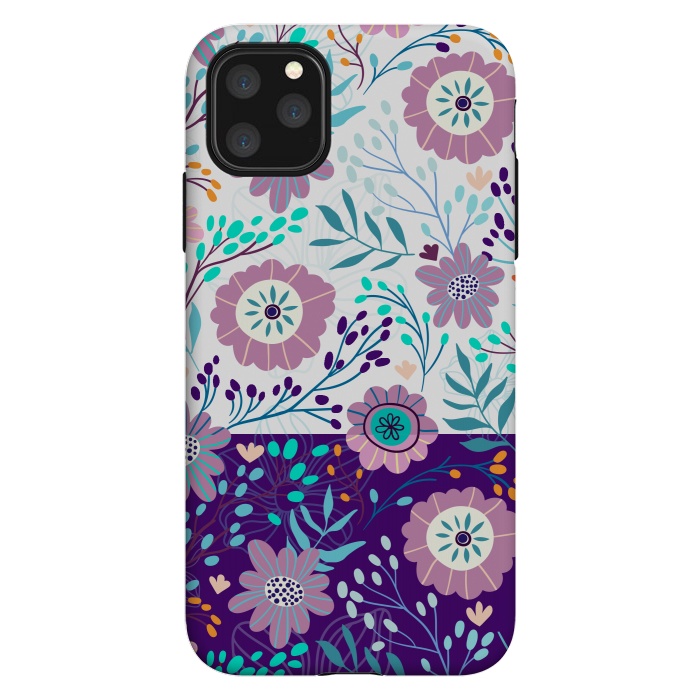 iPhone 11 Pro Max StrongFit Happy Purple Flowers For Summer by ArtsCase