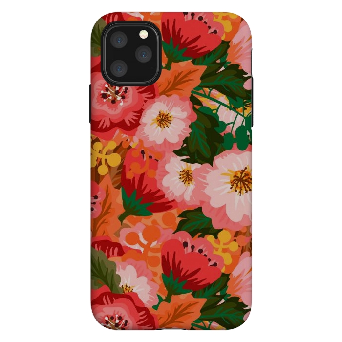 iPhone 11 Pro Max StrongFit Bouquet of flowers in pom poms and dahlias by ArtsCase