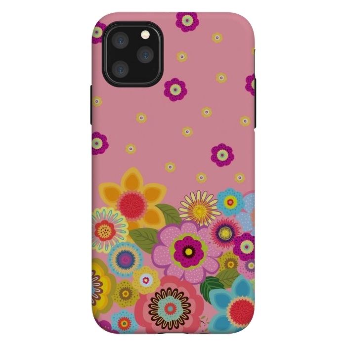 iPhone 11 Pro Max StrongFit assorted spring flowers by ArtsCase