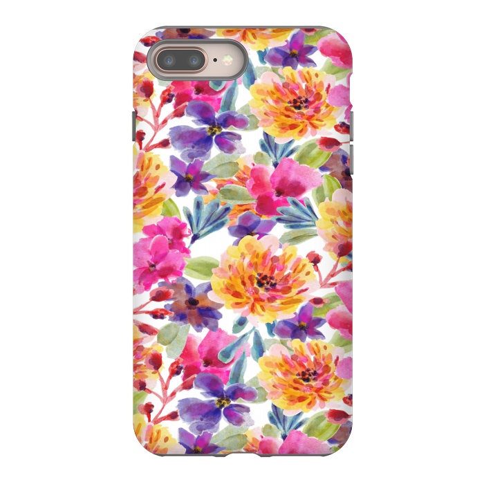 iPhone 7 plus StrongFit MULTI COLOUR FLORAL PATTERN by MALLIKA