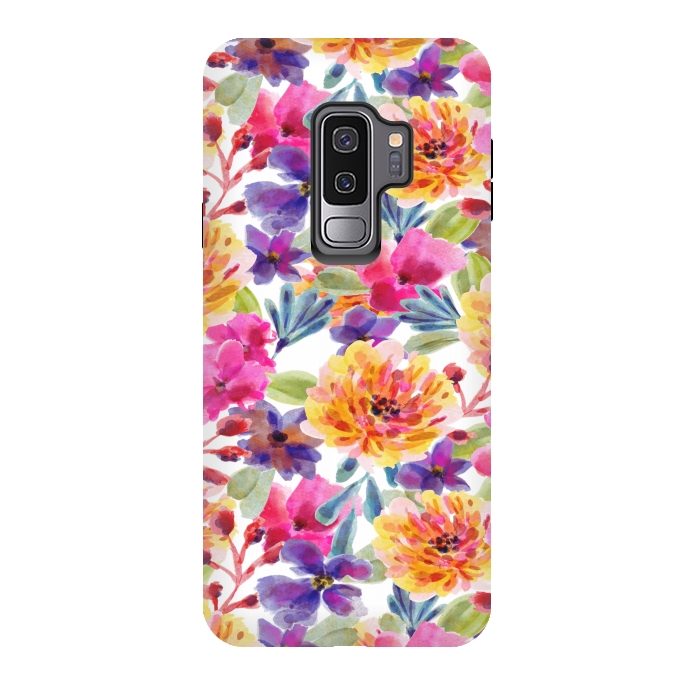 Galaxy S9 plus StrongFit MULTI COLOUR FLORAL PATTERN by MALLIKA