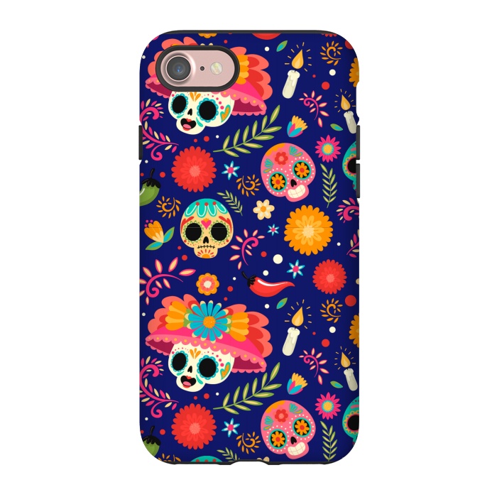 iPhone 7 StrongFit SKULL FLORAL PATTERN 2  by MALLIKA