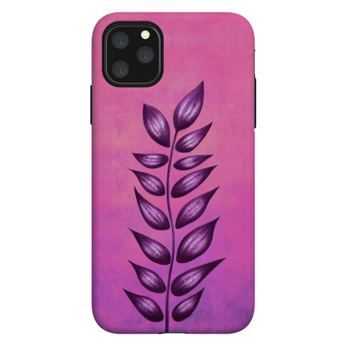 iPhone 11 Pro Max StrongFit Abstract Plant Surreal Botanical Art In Pink And Purple by Boriana Giormova