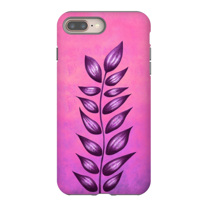 iPhone 7 plus StrongFit Abstract Plant Surreal Botanical Art In Pink And Purple by Boriana Giormova