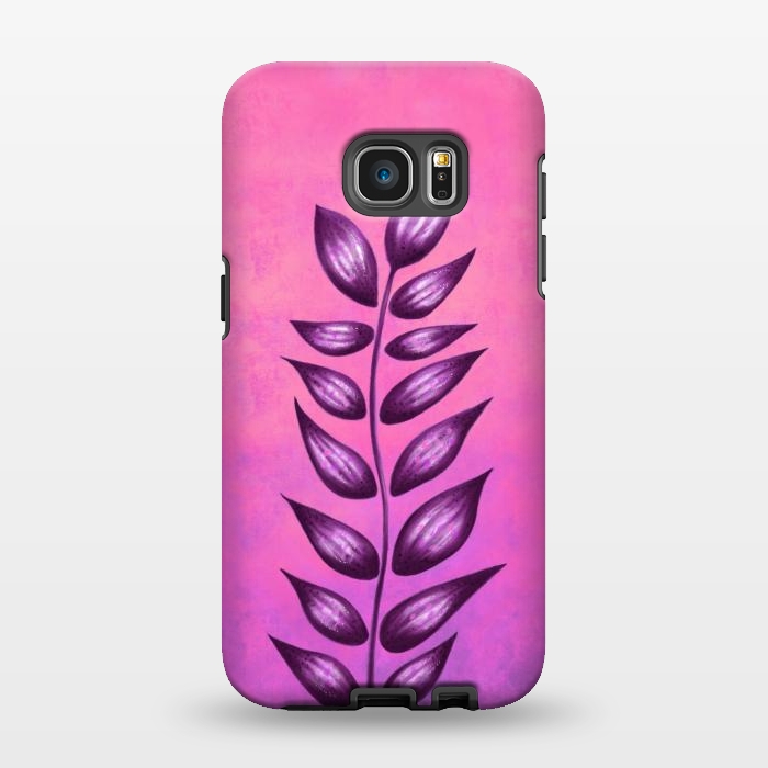 Galaxy S7 EDGE StrongFit Abstract Plant Surreal Botanical Art In Pink And Purple by Boriana Giormova