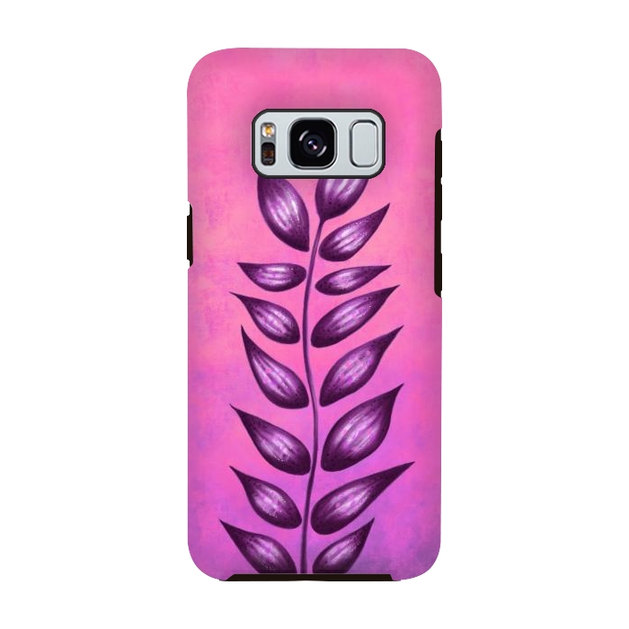 Galaxy S8 StrongFit Abstract Plant Surreal Botanical Art In Pink And Purple by Boriana Giormova