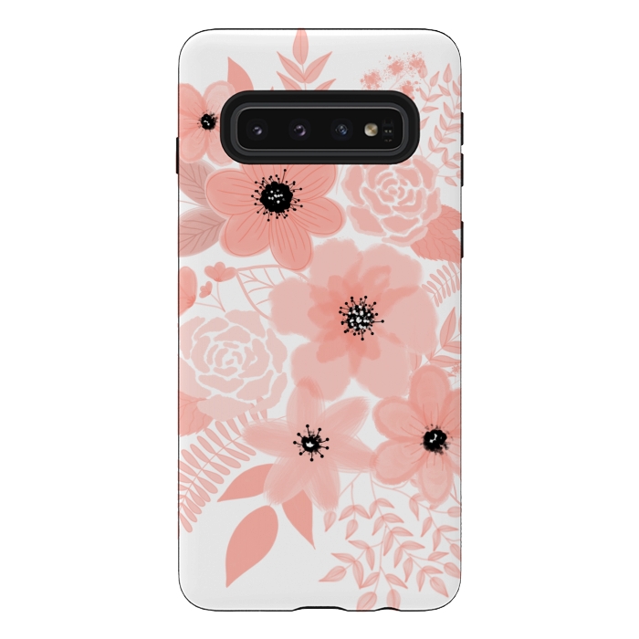 Galaxy S10 StrongFit Peach flowers by Jms