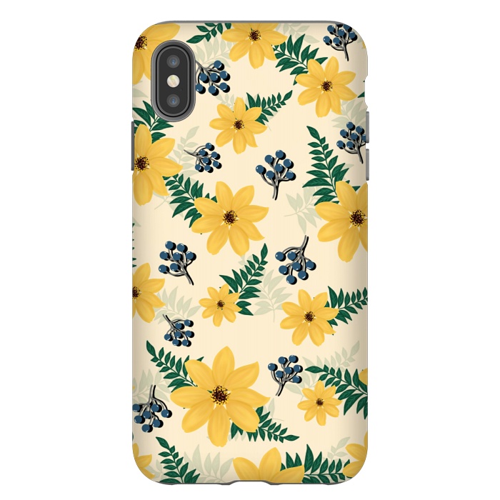 iPhone Xs Max StrongFit Yellow flowers pattern by Jms